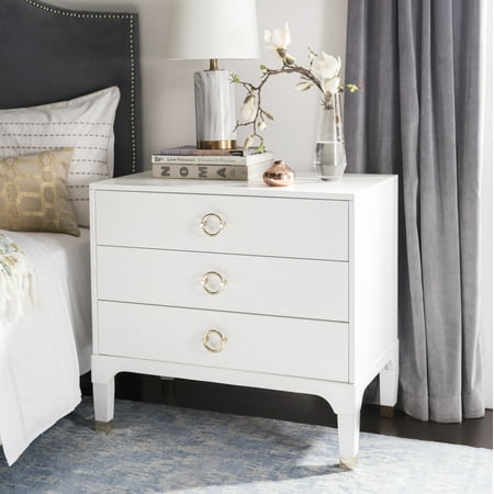 Safavieh Lorna 3-Drawer Contemporary Night Stand White