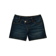 Wonder Nation Girls Cross Waistband Denim Shorts Sizes 4-18 & Plus