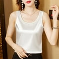 thumbnail image 2 of hotojiny Women Summer Tank Top Plus Size Crew Neck Silk Satin Blouse Sleeveless Business Shirt Casual Dressy Outfit Vacation Clothes, 2 of 6