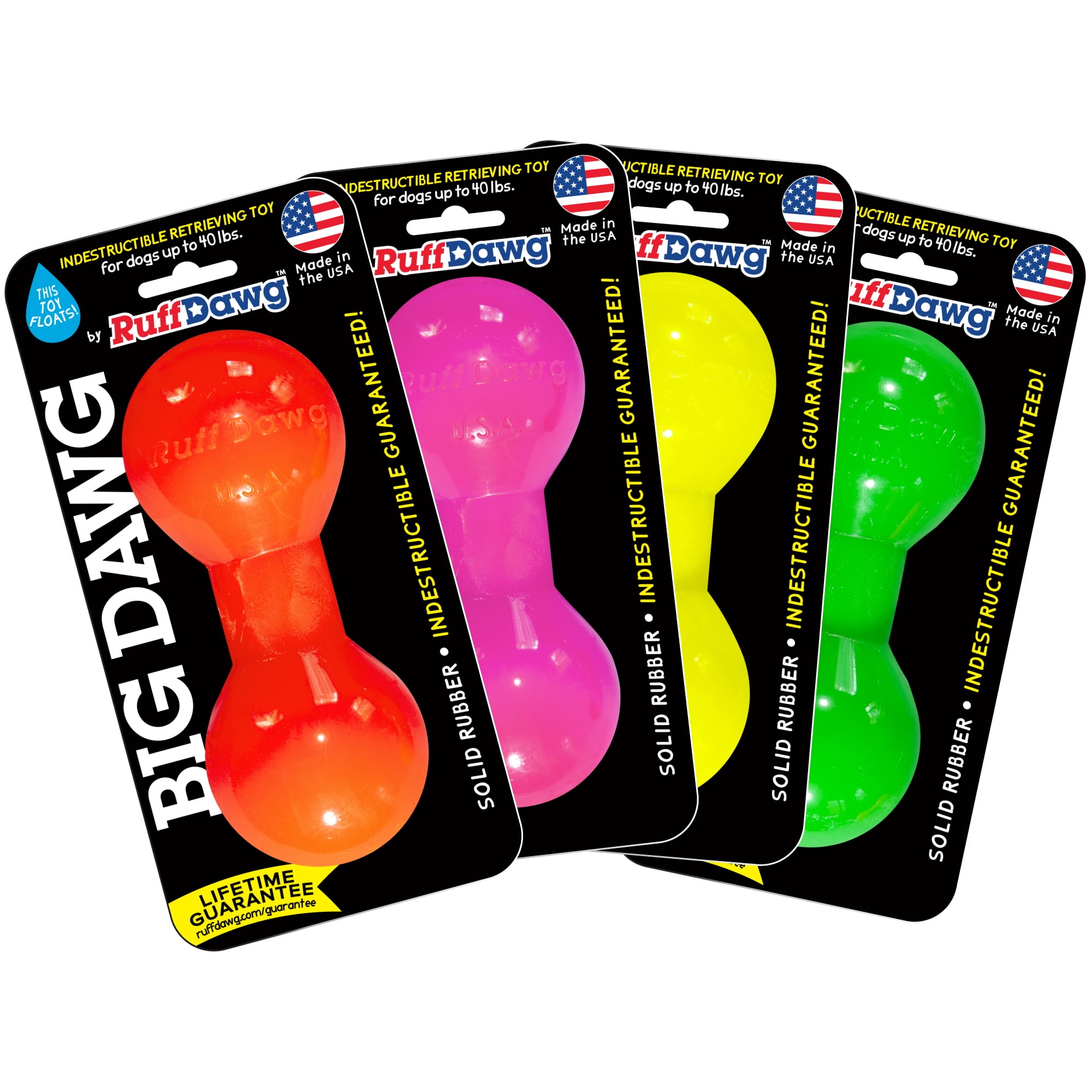 Ruff Dawg Big Dawg Indestrutible Retrieving Rubber Dog Toy, Color Varies