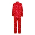 thumbnail image 5 of Women's Pajamas 2 Pieces Sets Soft Valentine Print Button Lapel Shirts Pants Sleepwear Outfit, 5 of 5