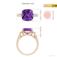 thumbnail image 4 of ANGARA Natural Cushion 3.65 ct Amethyst Solitaire Ring with Diamond Accents in 14K Rose Gold for Women (Size-10mm) | February Birthstone, Anniversary, Jewelry Gift for Women | Natural Amethyst Ring, 4 of 9