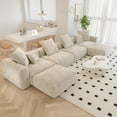 thumbnail image 2 of The Magic Home 4-Seater Convertible Modular U-Shaped Corduroy Sectional Sofa, Beige, 2 of 9