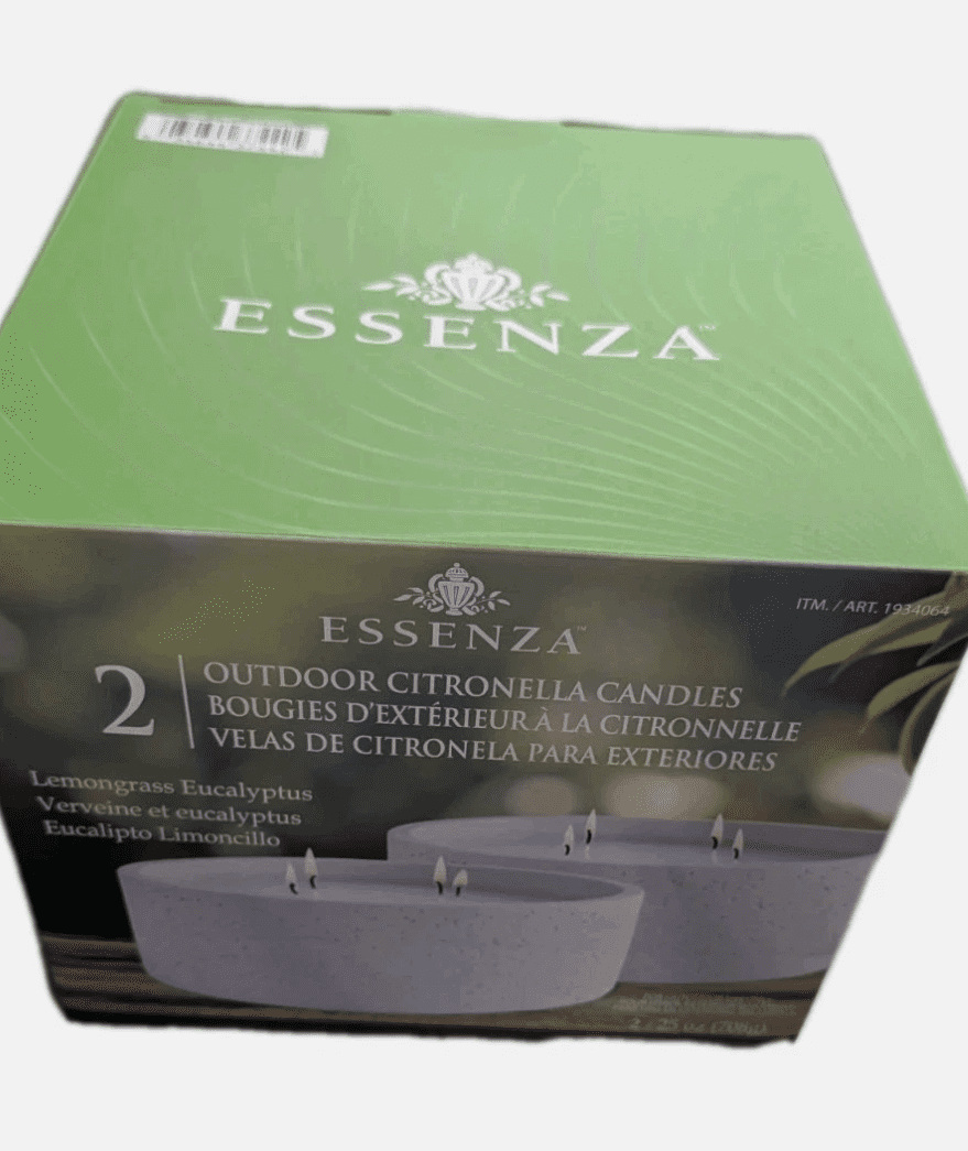 Essenza Outdoor Citronella Candles 2 Pack Lemongrass & Eucalyptus