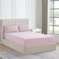 thumbnail image 1 of Sábana bajera ajustable de franela Sweet Home Collection Queen, color rosa pálido, 1 of 3