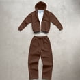thumbnail image 5 of UDAUDU Men 2‑Piece Zip‑Up Tracksuit Set Casual Soft Fleece Oversized Full Zip Hoodie & Wide Leg Sweatpants Street Style Outfit for Men M, 5 of 6