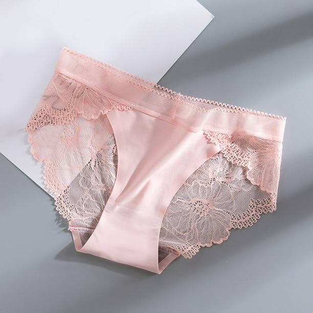 nsendm Female Underpants Adult Ladies Underwear Cotton Boy Shorts Womens  Sexy Thong Seamless Panties Ice Silk Breathable Thong High Cut Underwear(Wine,  L) 