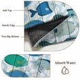 thumbnail image 6 of Blue Fishes Round Area Rug 6Ft Washable Circle Rugs for Bathroom Office, Cartoon Coastal Ocean Fish Striped Wooden Non-Slip Carpet Floor Mats Indoor Outdoor Carpet Runner Aesthetic Home Decor, 6 of 8