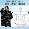 thumbnail image 4 of Oversized Wearable Blanket Hoodie,Black Cartoon Dinosaurs Fossils Pattern Sherpa Blanket Hoodie with Super Pockets,Super Warm Fuzzy Pullover for Women & Men, 4 of 6