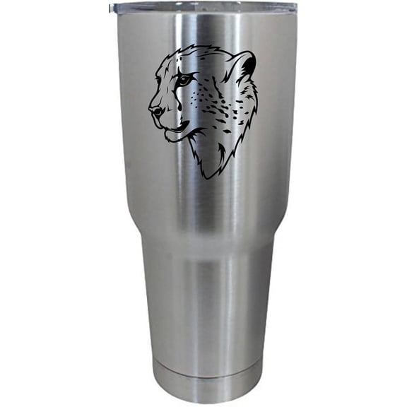 Cheetah Face Zoo Animal Themed Etched 30oz Stainless Steel Tumbler