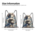 thumbnail image 2 of Saiise Exotic Blue Cat Pattern Sports Drawstring Backpack - String Swim Gym Bag with Wet Proof Pocket for Women&Men-Medium, 2 of 6