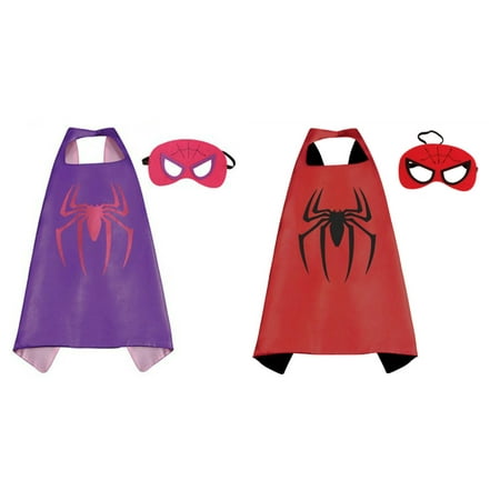 Spidergirl & Spiderman Costumes - 2 Capes, 2 Masks with Gift Box by Superheroes