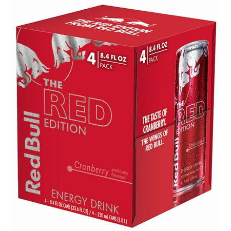 Red Bull The Red Edition Energy Drink, Cranberry, 8.4 Fl Oz, 4 Count