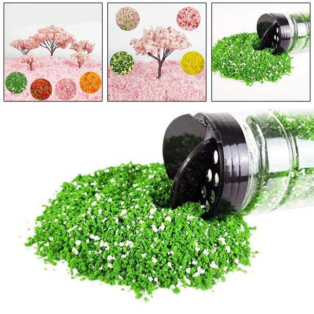 520ml Micro Paisaje Árbol Polvo DIY Fabricación Simulación Hoja en Miniatura para Modelo Ferrocarril Diorama Paisaje Jardín Decoración Arte , Blanco verde yotijar hojas de micro paisaje