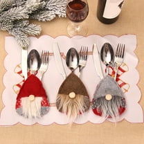 Supvox Cutlery Holder Silverware Fork Bag Cloth 6Pcs Christmas Party