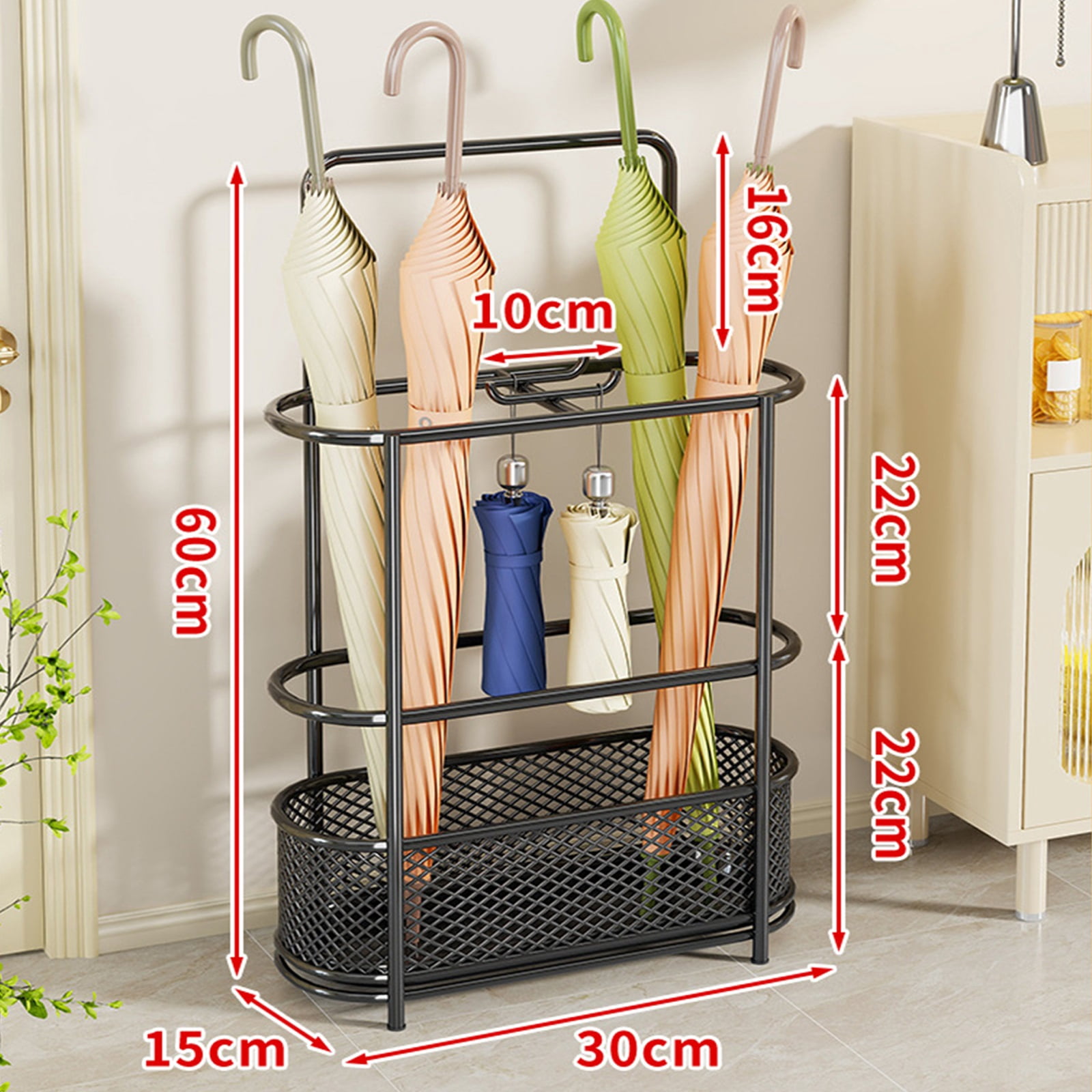 Umbrella Stand, Umbrella Stand Holder with Removable Drip Tray, Home Umbrella Organizer, Indoor Storage Rack, Entryway Space Saving Umbrella Organizer