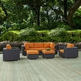 thumbnail image 2 of Modern Contemporary Urban Design Outdoor Patio Balcony Seven PCS Sectional Sofa Set, Orange, Rattan, 2 of 8