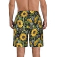thumbnail image 3 of Naloa Sunflowers Men's Beach Shorts, Surfing shorts, Swim trunks, Quick Dry Swim Trunks for Surfing Beach Fun - 3X-Large, 3 of 9