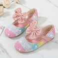 thumbnail image 4 of Girls Glitter Bowknot Ballet Mary Jane Flat School Dance Party Casual Dress Shoes, 4 of 7