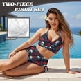 thumbnail image 3 of XYZCANDO Couple Matching Beach Set His Hers Swimwear Men's Beach Shorts & 2 Piece Women's Drawstring Bikini Gothic Skull Roses Hawaiian Outfits Vacation Pool Party Honeymoon Beach Wear, 3 of 6