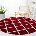 thumbnail image 2 of SAFAVIEH Hudson Shag Jackson Trellis Area Rug, Red/Ivory, 7' x 7' Round, 2 of 8