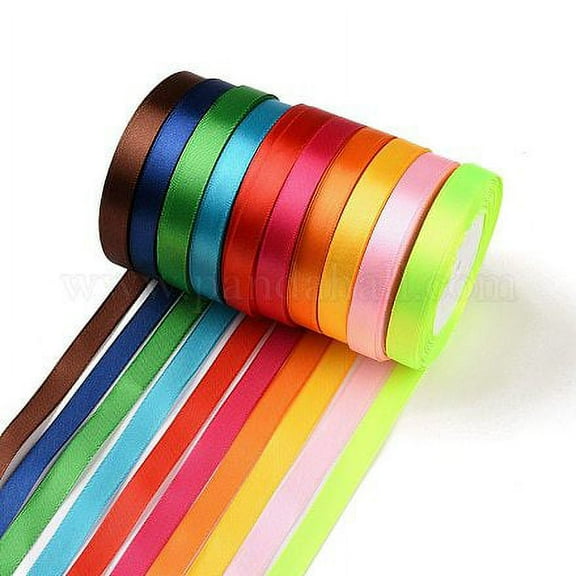 250yards Valentine's Day Presents Boxes Packages Satin Ribbon Mixed Color 0.5inch 12mm