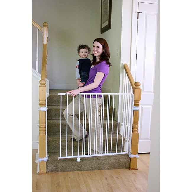 Regalo Extra Tall And Wide 2 In 1 Stairway Hallway Wall Mounted Baby Gate White Com - Baby Gate Wall Mount Bracket