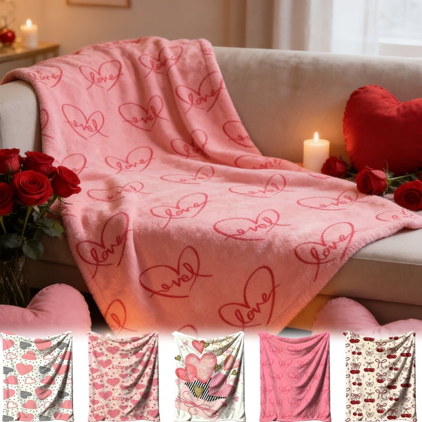 Manta de forro polar de franela - Manta suave para siestas de doble cara 39x51 pulgadas - Manta rosa de poliéster para adultos y hogar