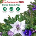 thumbnail image 5 of Nalone 9FT Pre-Decorated Christmas Garland with Lights, Battery Operated Outdoor Christmas Garland for Mantel, 180 Frosted Multi Tips Pine Needles, Timer Christmas Decorations for Table (Purple), 5 of 7