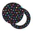 thumbnail image 2 of Balery Multi-Colored Stars Fundas de asiento para taburete de bar redondo de tela de terciopelo ajustables que protegen de arañazos y manchas para sillas de 14 a 17 pulgadas.-13 inch, 2 of 7