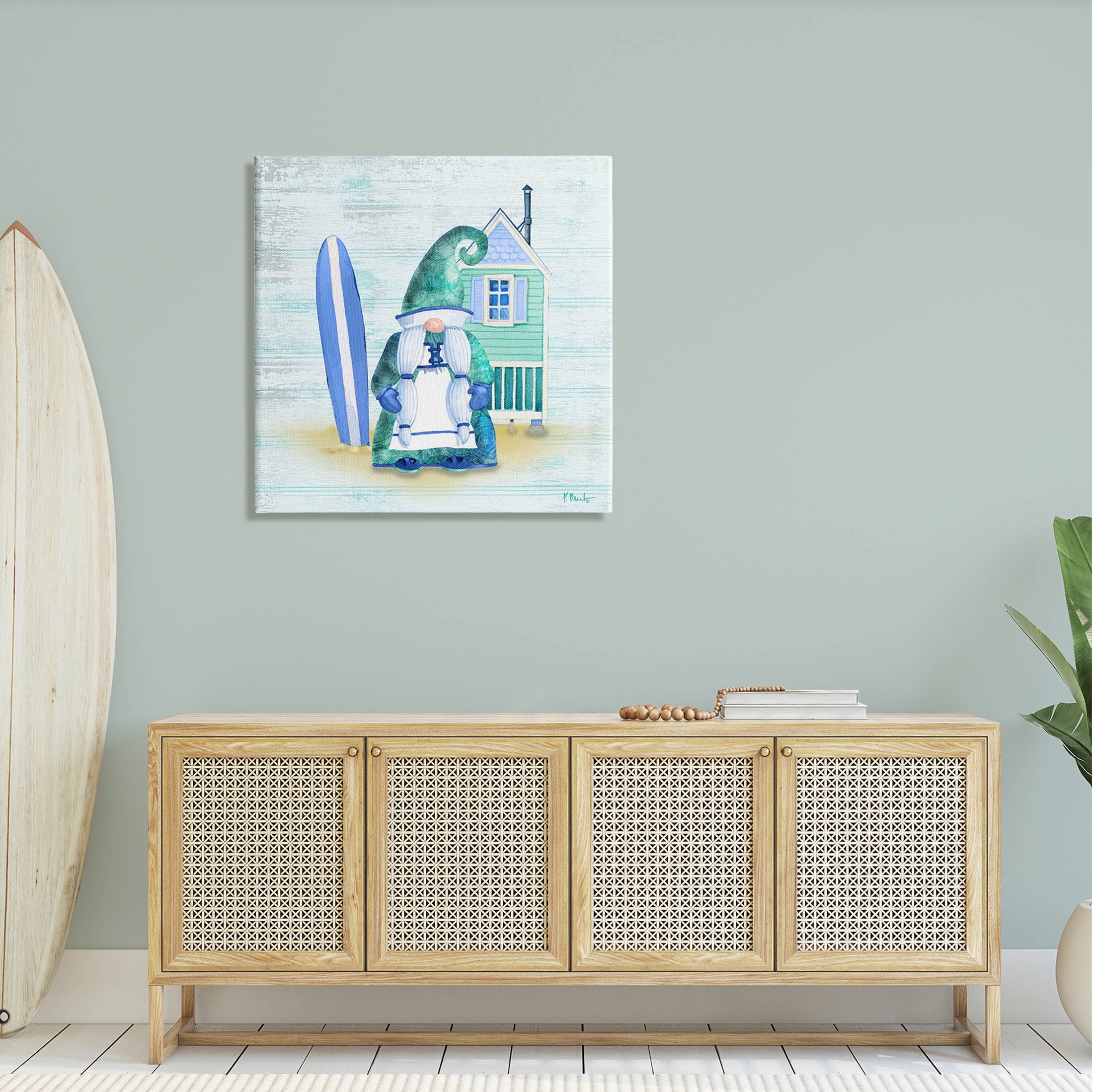 Stupell Industries Coastal Gnome Beach Shack Home Graphic Art Gallery Wrapped Canvas Print Wall Art, Design by Paul Brent