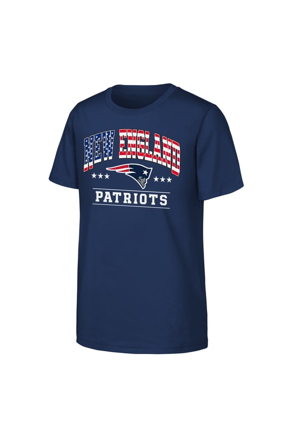 Youth Navy New England Patriots Americana Arch T-Shirt