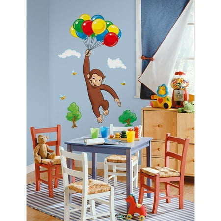 Curious George Wall Decor - CURIOUS GEORGE Giant WALL DECALS Peel & Stick Kids Room Monkey Stickers
