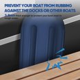 thumbnail image 5 of Dreizack Boat Fenders 4 Pack 6.5"×23" Boat Fenders for Docking with 4 Ropes, Inflatable Ribbed Marine Pontoon Boat Fender Bumper for Docks with 1 Storage Bag, 1 Air Pump and 4 Needles, Blue, 5 of 7