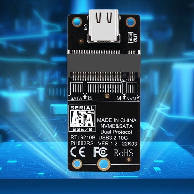 Tarjeta adaptadora para caja de disco duro Adaptador NVME NGFF M2 Gen2 Convertidor de caja de disco duro de 10 Gbps para M/B+M Key 2230-2280