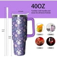 thumbnail image 2 of 40oz Autumn Gift Fall Tumbler with Handle and straw, Pumpkin Maple Orange Leaves Stainless Steel Insulated Cup, Coffee Mug Water Bottle for Thanksgiving, 2 of 6
