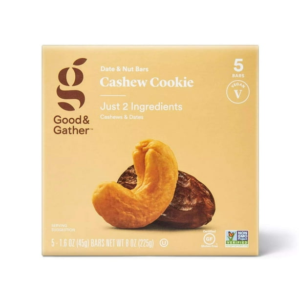 Good & Gather Cashew Cookie Nutrition Bars 5ct, 8 OZ