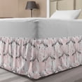 thumbnail image 1 of Romantic Bed Skirt, Flamingos Shaping Hearts Heads Love Animal Valentines Illustration, Elastic Bedskirt Dust Ruffle Wrap Around for Bedding Decor, 4 Sizes, Pale Pink Grey, by Ambesonne, 1 of 2