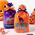thumbnail image 3 of 50 bolsas de dulces de Halloween, bolsas de regalo para galletas, cajas de dulces para decoración de fiestas de Halloween, color azul, 3 of 5