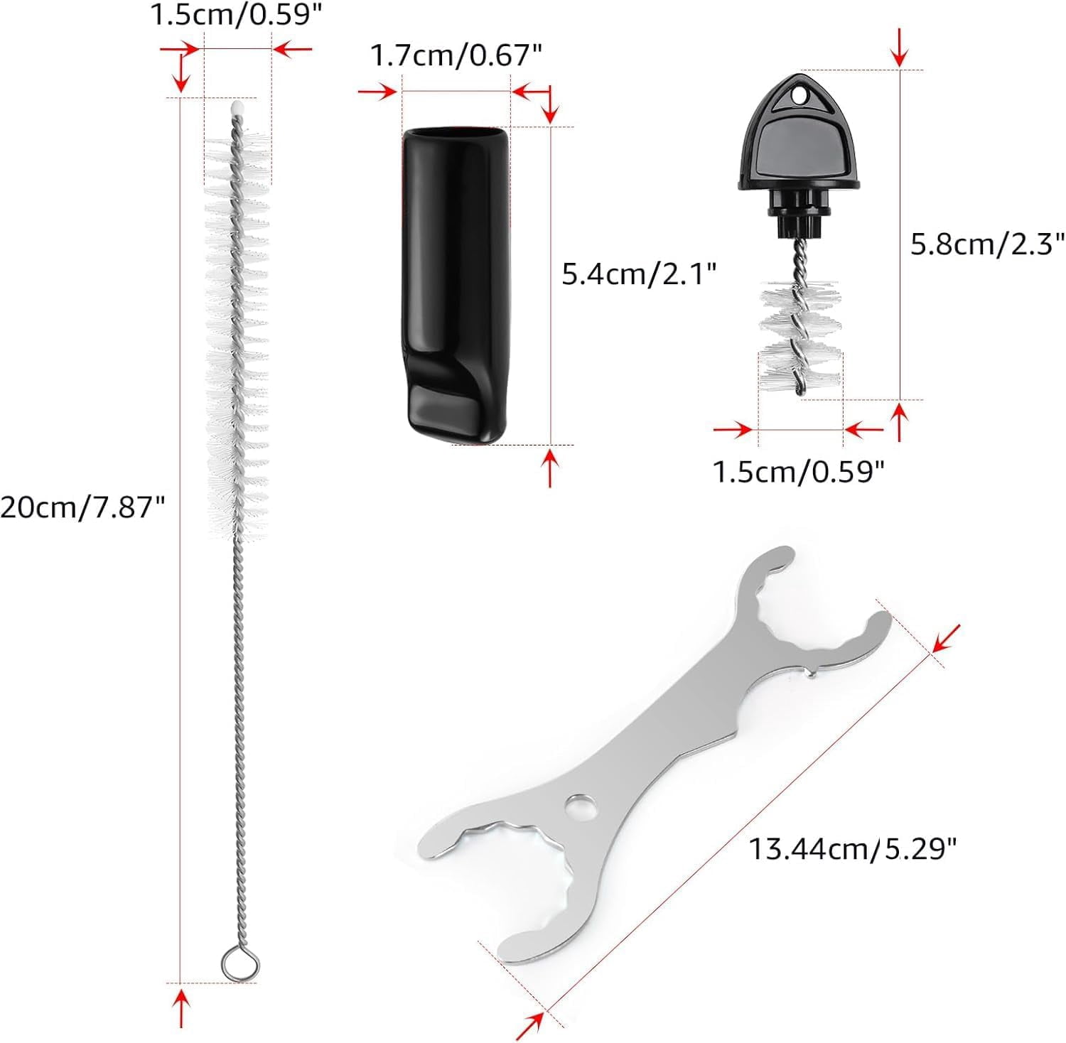 RGHJAR-Draft Beer Tap Plugs Brush Beer Faucet Plug 5PCS Beer Keg Tap Plugs, 5PCS Beer Keg Tap Cover Beer Faucet Brush Caps Cover, 3PCS Long Cleaning Brushes and Beer Faucet Wrench Kit for Most Kegera