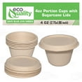 thumbnail image 5 of 4 Oz Compostable Souffle Portion Cups with Fiber Lids - Condiment Paper Sample Cup with Lid Sugarcane Bagasse, Biodegradable Great For Sauces, Condiments, Slime, Jello Shot, Food Storage (100), 5 of 7
