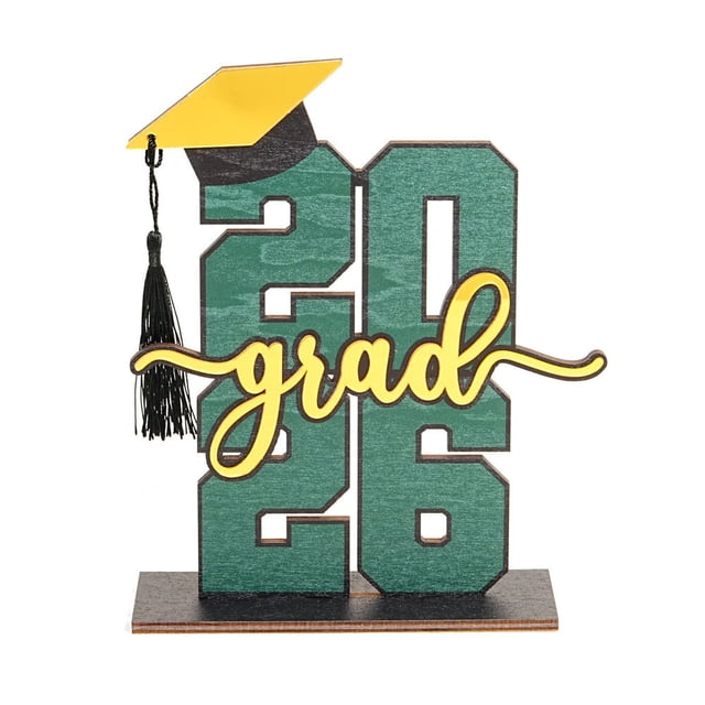 Birdeem Class of 2026 Wooden Table Decor, Handcrafted Graduation Keepsake Gift with Multi-Functional Display