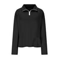 thumbnail image 6 of WTOBBY Women's Long Sleeve Yoga Top with Pockets, Quick Dry Athletic Sun Protection Shirt, Fitness Running Sports Rash Guard,Black S, 6 of 7