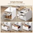 thumbnail image 4 of Farmhouse L Shaped Standing Desk with 4 Drawers and Storage Cabinet, Height Adjustable Computer Desk with Led Lights, Home Office Desk, 4 of 7