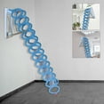 thumbnail image 3 of Miumaeov 12.5ft Wall Mounted Retractable Attic Stair 12 Steps Folding Pull Down Loft Ladder (Titanium Magnesium Alloy, Blue), 3 of 16