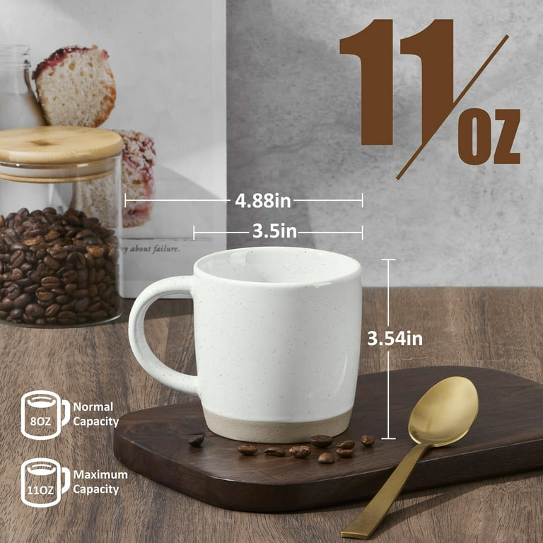 Vesteel Coffee Mugs Set of 6, 11oz Ceramic Coffee Cups Set with Makeup Clay for Coffee Tea Milk, Mug Gifts for Thanksgiving Day Anniversary, Speckled