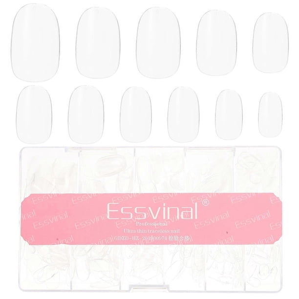 1 Box of Fake Nail Tips Clear False Nails Full Cover Square Fake Nails Short Fake Nails Press On Nails