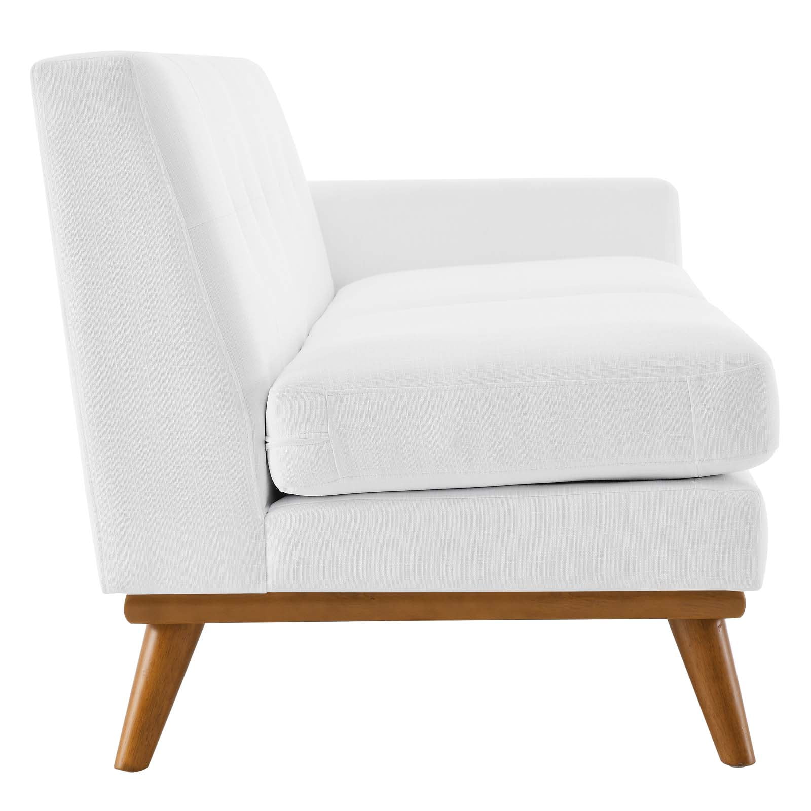 Modway Engage Right-Arm Upholstered Fabric and Wood Loveseat in White