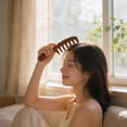 thumbnail image 2 of DONGGZWL Hair Comb For Detangling Wide Tooth Wood Comb For Curly Hair No Static Natural Wooden Sandalwood Comb Things for Women under 20 Mini for Kids Flat Hair Brush Kids Dimming Brush for 4c Hair, 2 of 8