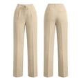 thumbnail image 5 of Zedker Wide Leg Pants for Women High Waisted Pants Solid Color Comfortable Pants Straight Leg Ankle Length Pant for Summer with Pockets Black L, 5 of 9